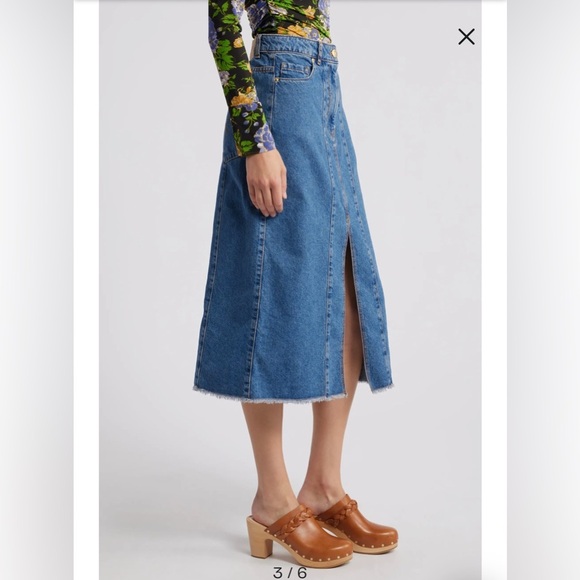 Farm Rio Denim Midi Skirt - Picture 5 of 10